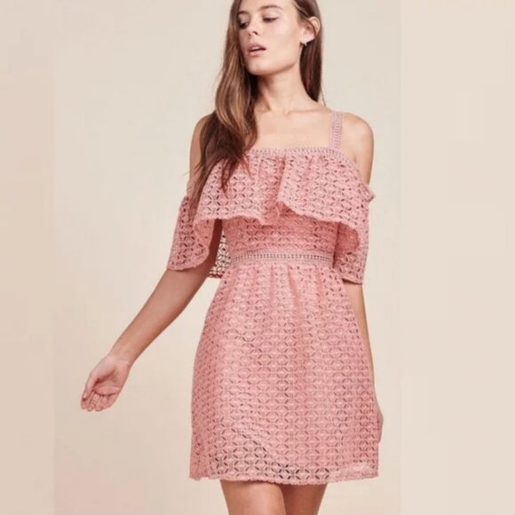 BB Dakota Dresses & Skirts - Pink BB Dakota Aitana Lace Off The Shoulder Dress